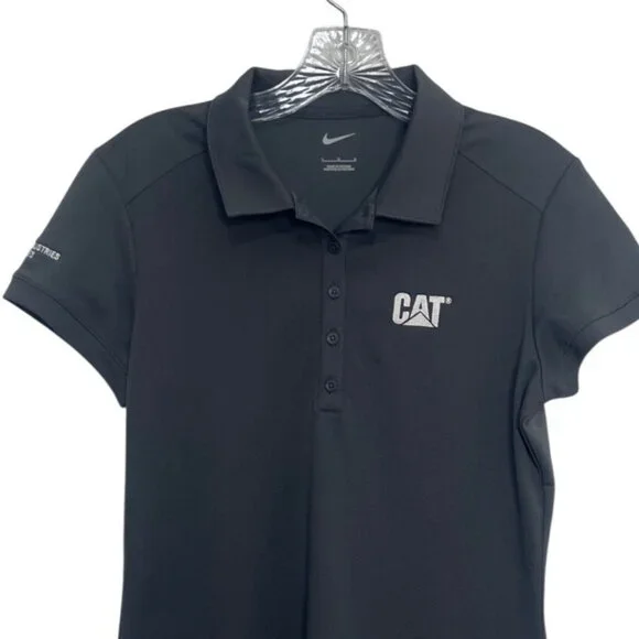 Nike CAT Polo Shirt Womens Large Gray Logo Embroidery Workwear Golf - Picture 3 of 7